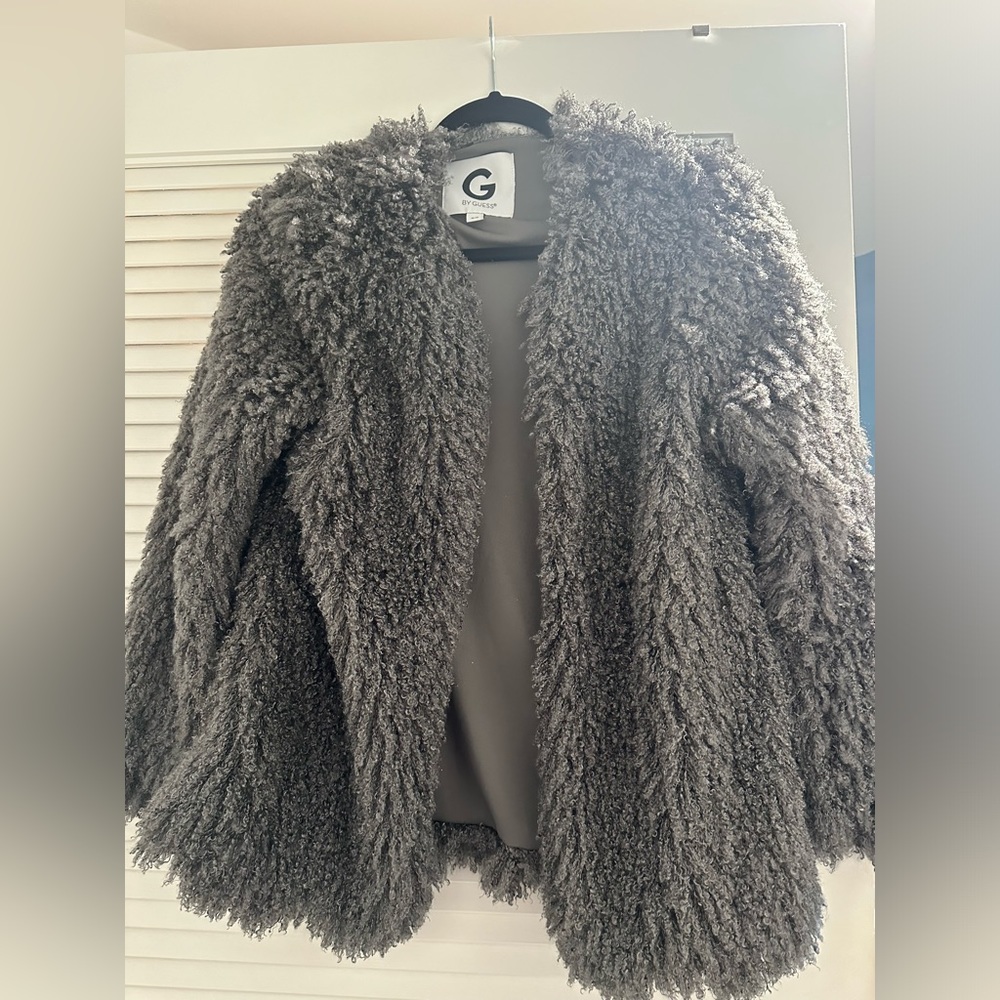 G by guess fluffy jacket size M